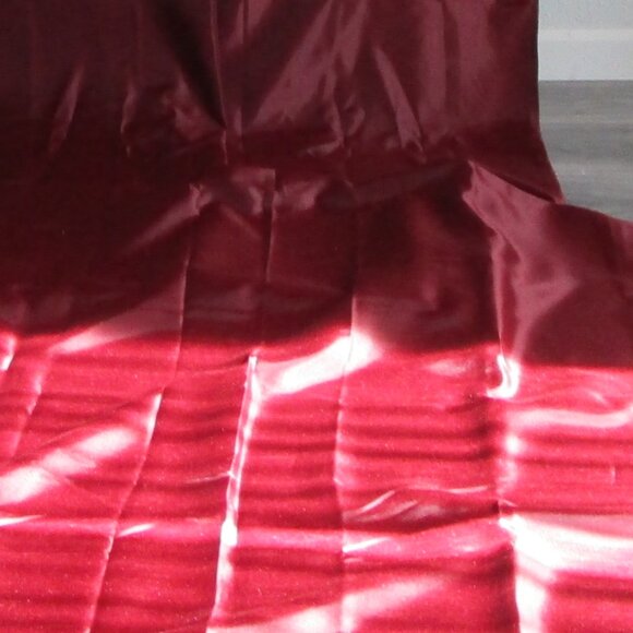 Maroon window scarf valance 42" x 216". 100% polyester curtain drape. - Picture 8 of 10